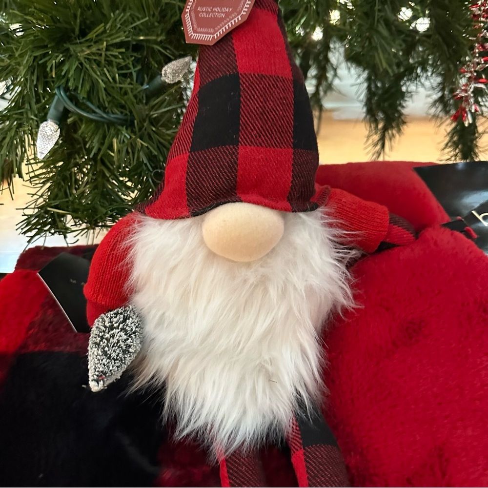 New plaid dangling leg gnome